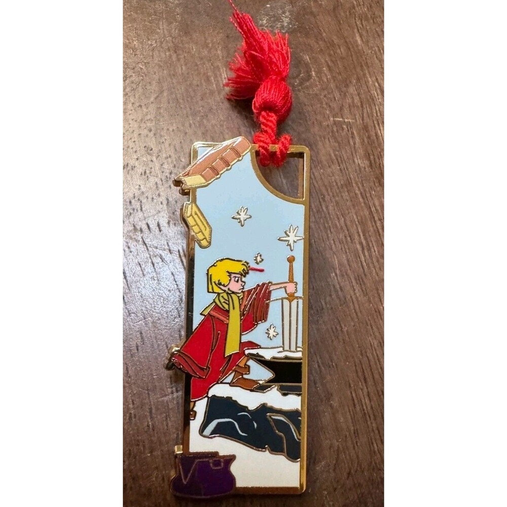 BoxLunch Disney Sword in the Stone Arthur Tassel Bookmark Enamel Pin